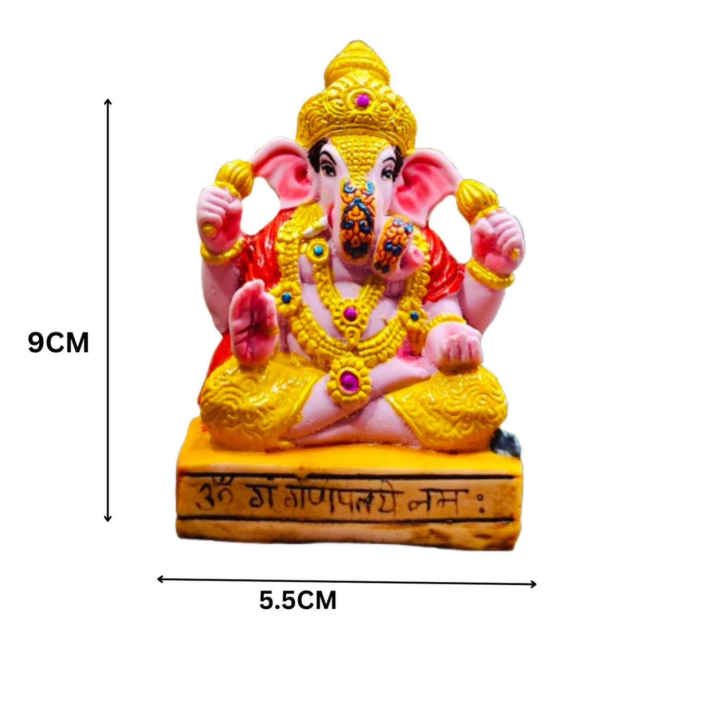 Shrimant Dagdusheth Halwai Ganpati Idol For Car and Table 01 (Black)