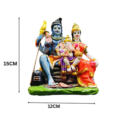 Shiv Parvati and Ganesh Parivar Idol for Car Dashboard and Home