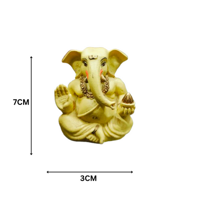 Golden lord Ganpati Idol For Car and Table Decor