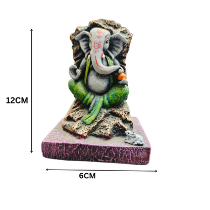 CORP Grey and Red Ganpati Idol For Car and Table