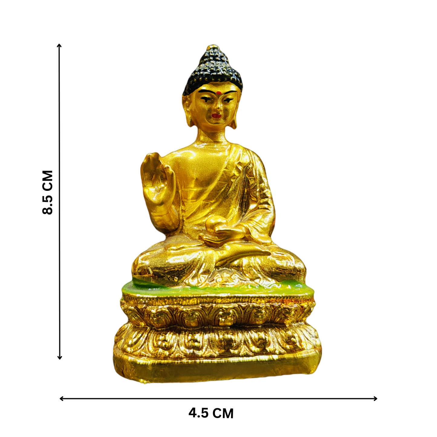 Meditating Golden Buddha Marble Large Buddha