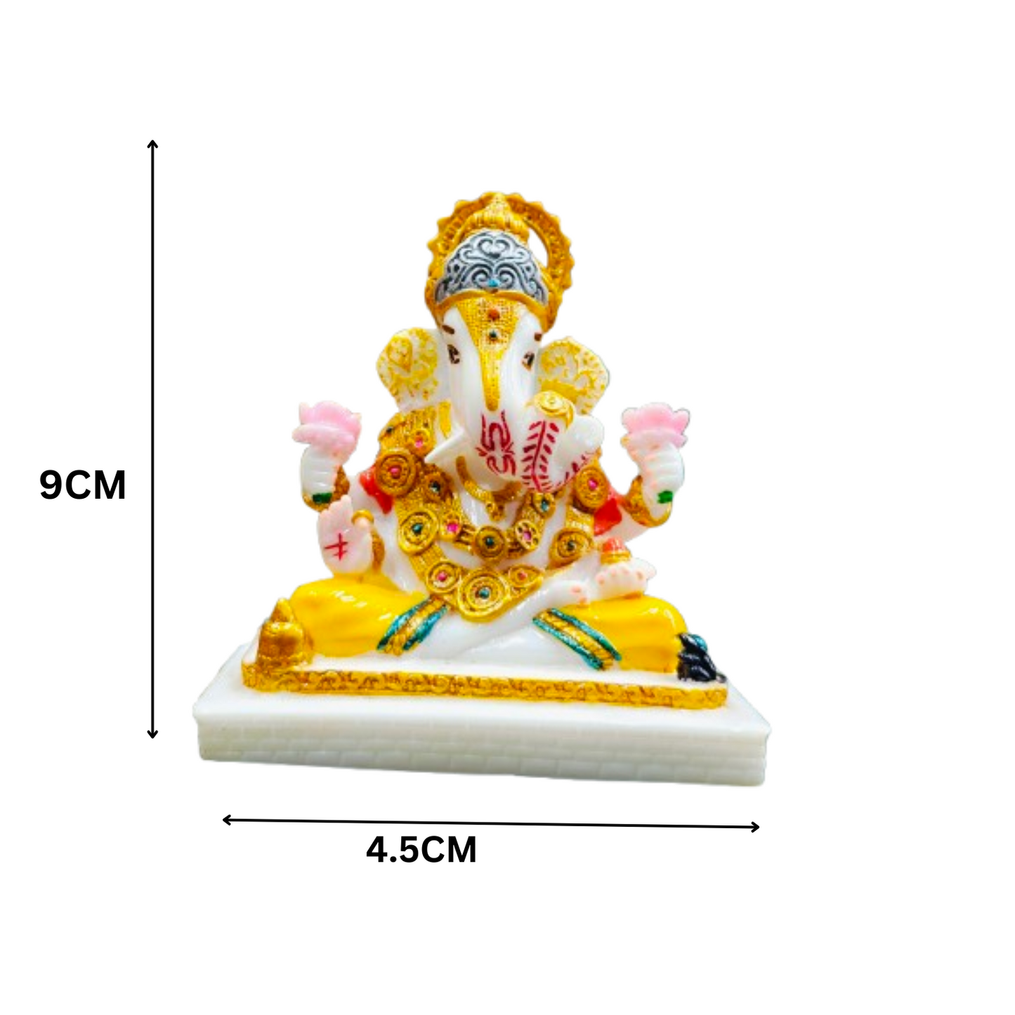 Dagdushet Ganpati bappa Murti Idol For Car and Table Decor