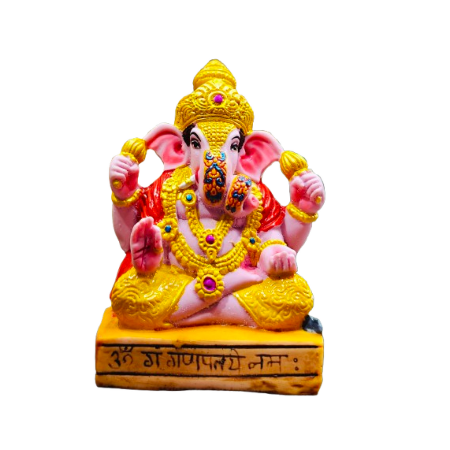 Shrimant Dagdusheth Halwai Ganpati Idol For Car and Table 01 (Black)