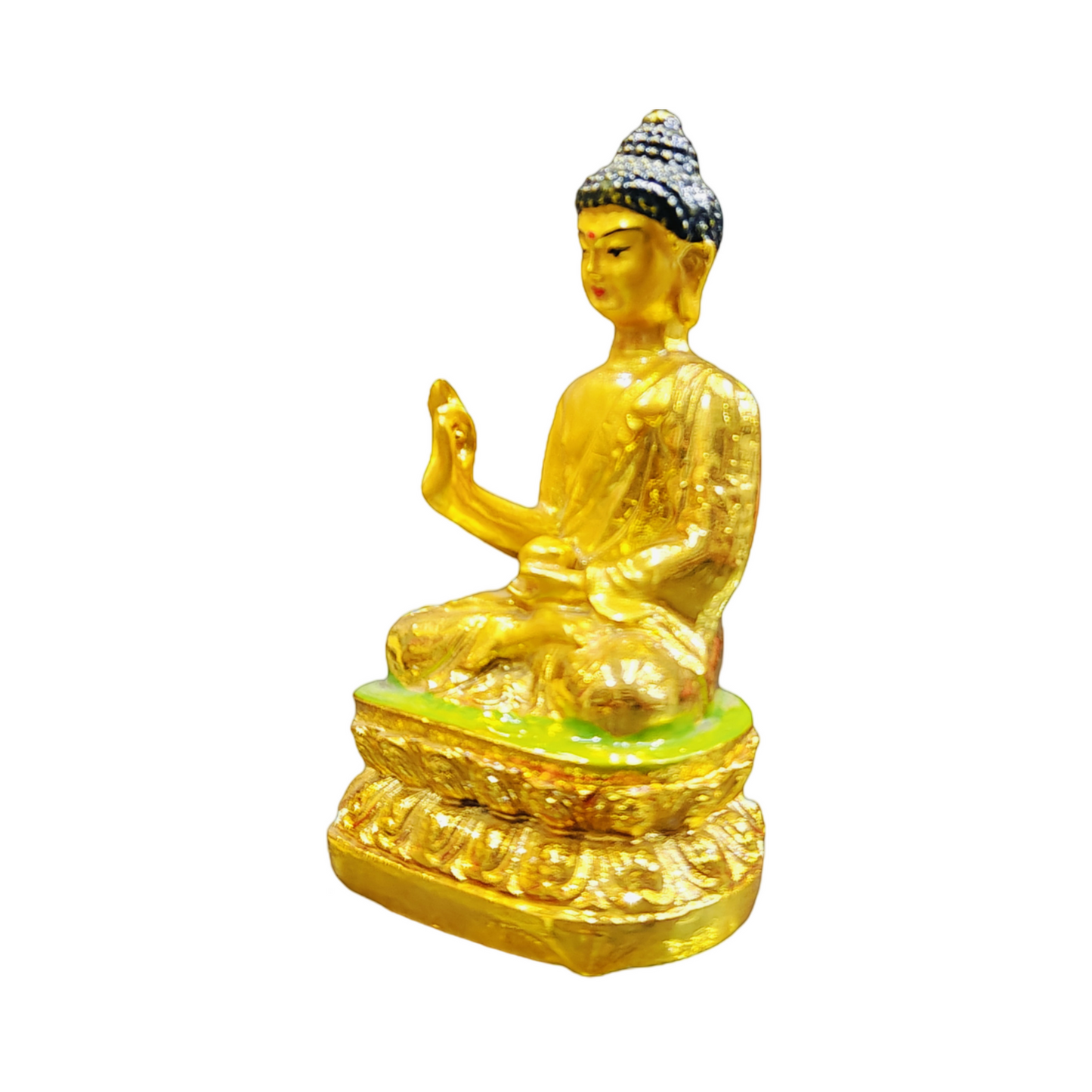 Meditating Golden Buddha Marble Large Buddha