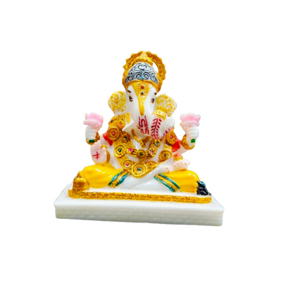 Dagdushet Ganpati bappa Murti Idol For Car and Table Decor