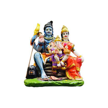 Shiv Parvati and Ganesh Parivar Idol for Car Dashboard and Home