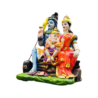 Shiv Parvati and Ganesh Parivar Idol for Car Dashboard and Home