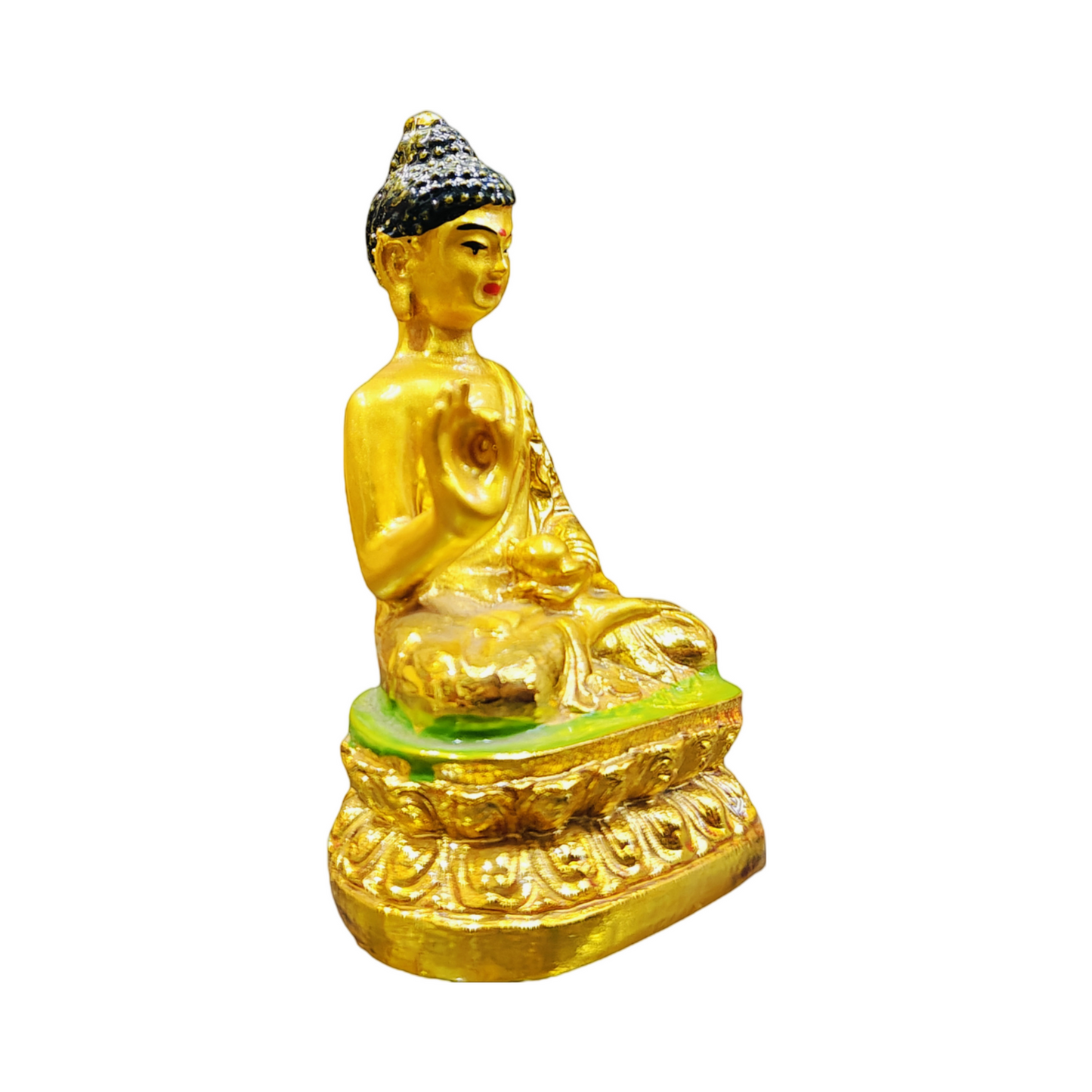 Meditating Golden Buddha Marble Large Buddha