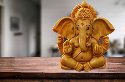 Ganesh Idol in Brown For Car Dashboard