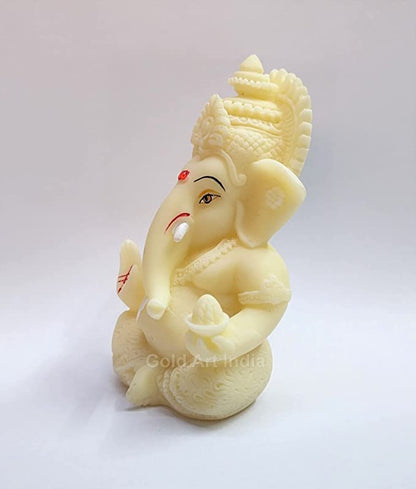 Best Ganesha Idol in Cream White For Car Dashboard