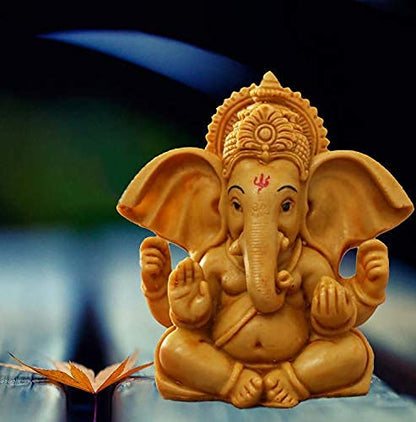 Ganesh Idol in Brown For Car Dashboard