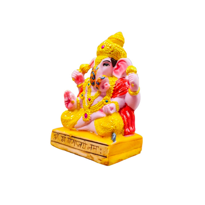 Shrimant Dagdusheth Halwai Ganpati Idol For Car and Table 01 (Black)