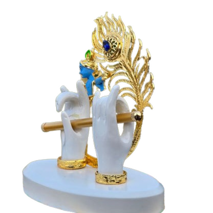 God Krishna Hands With Flute Idol For Car Dashboard