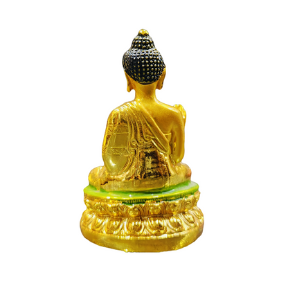 Meditating Golden Buddha Marble Large Buddha