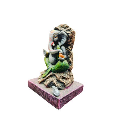 CORP Grey and Red Ganpati Idol For Car and Table