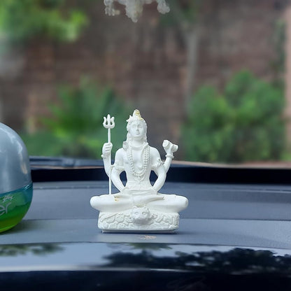 Meditating Mahadev Idol in White