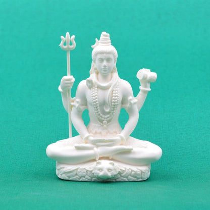 Meditating Mahadev Idol in White