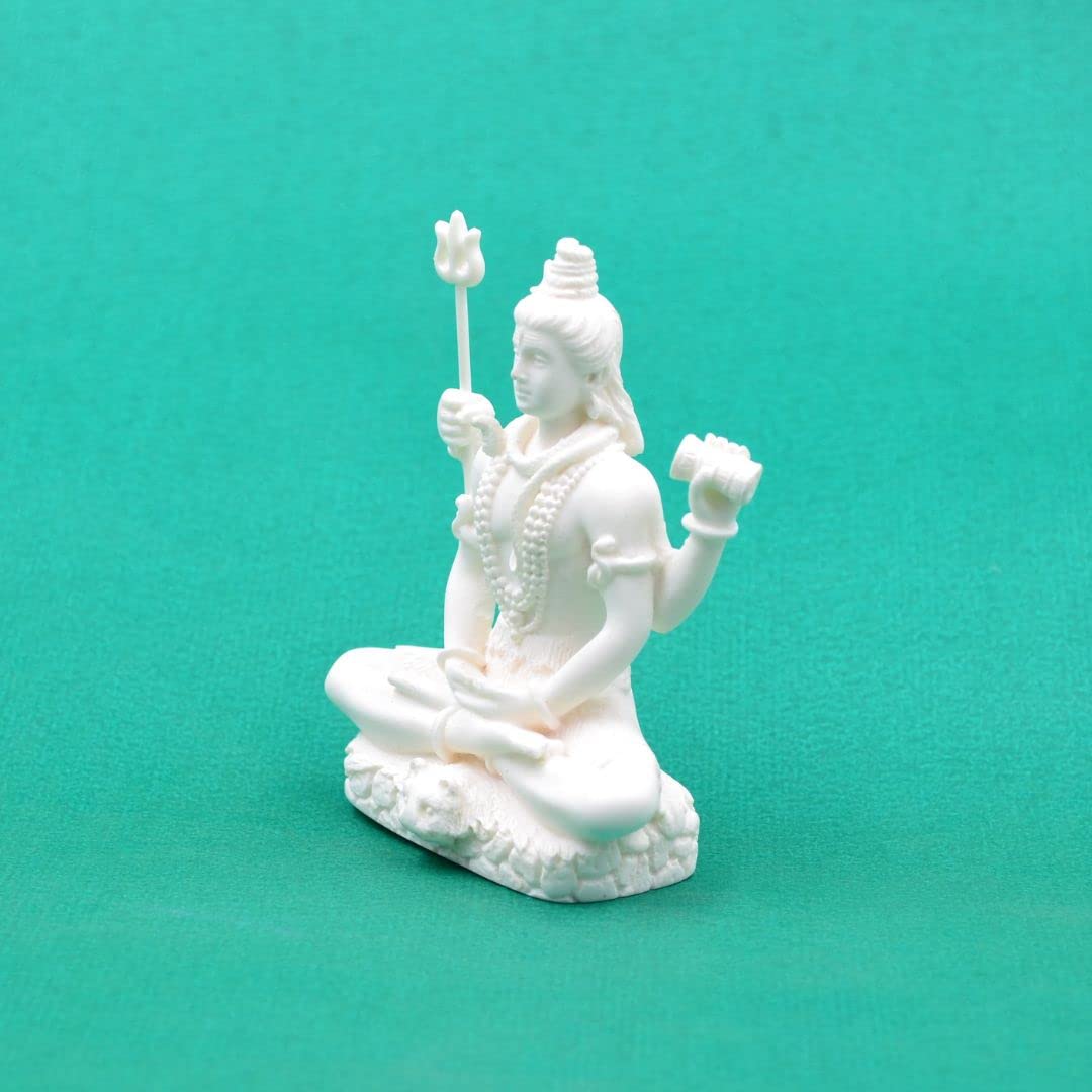 Meditating Mahadev Idol in White