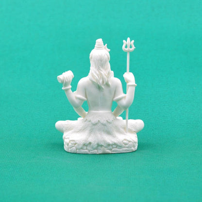 Meditating Mahadev Idol in White