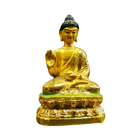 Meditating Golden Buddha Marble Large Buddha