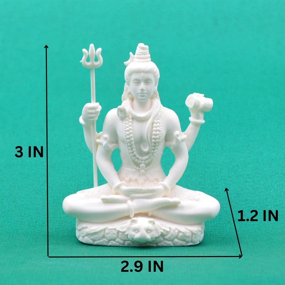 Meditating Mahadev Idol in White