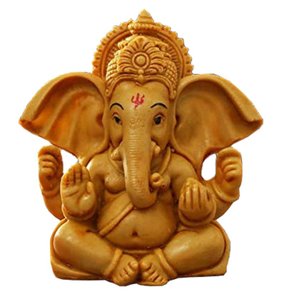 Ganesh Idol in Brown For Car Dashboard