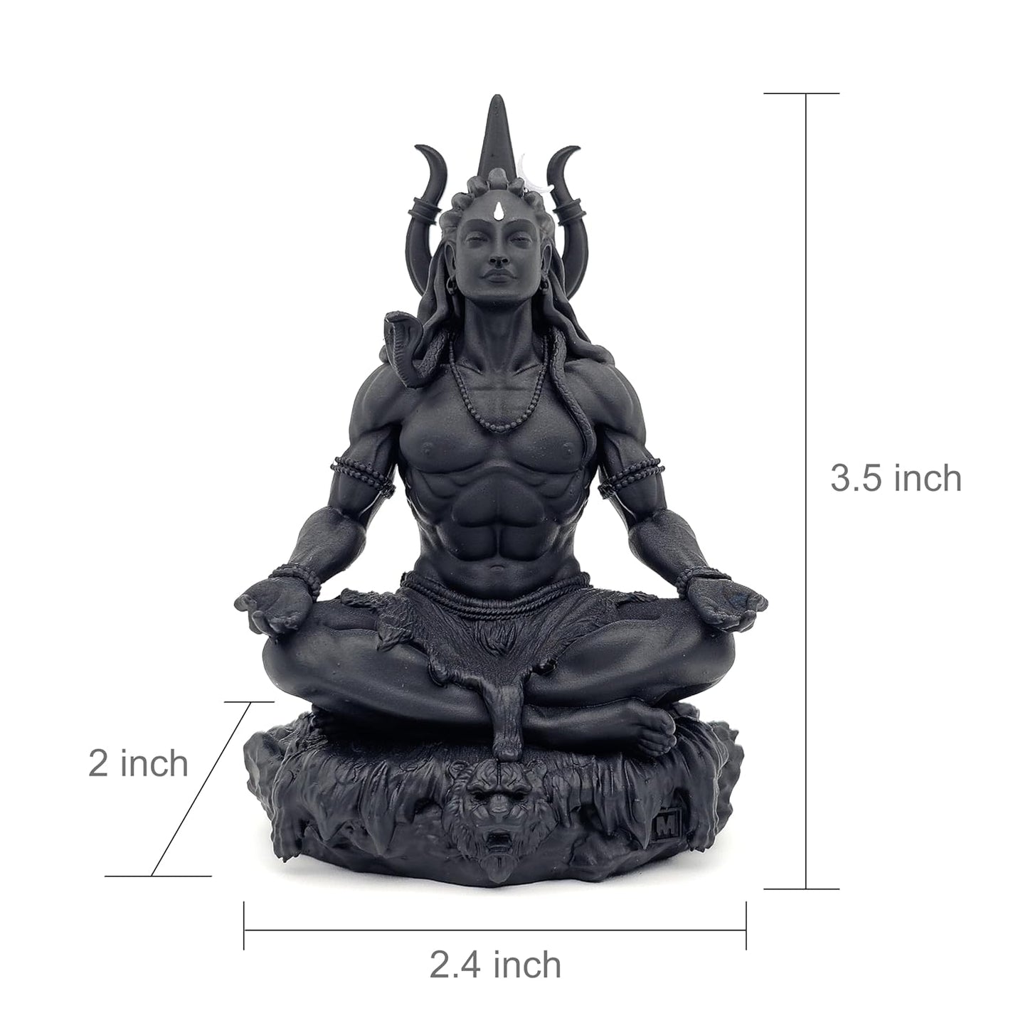 Meditating Mahayogi Shiva Murti in Black