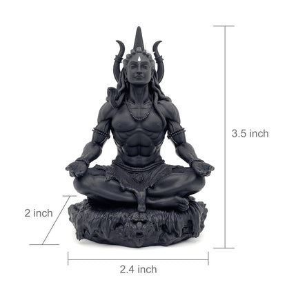 Meditating Mahayogi Shiva Murti in Black