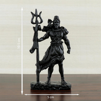 Standing Mahadev Murti With Trishul Black