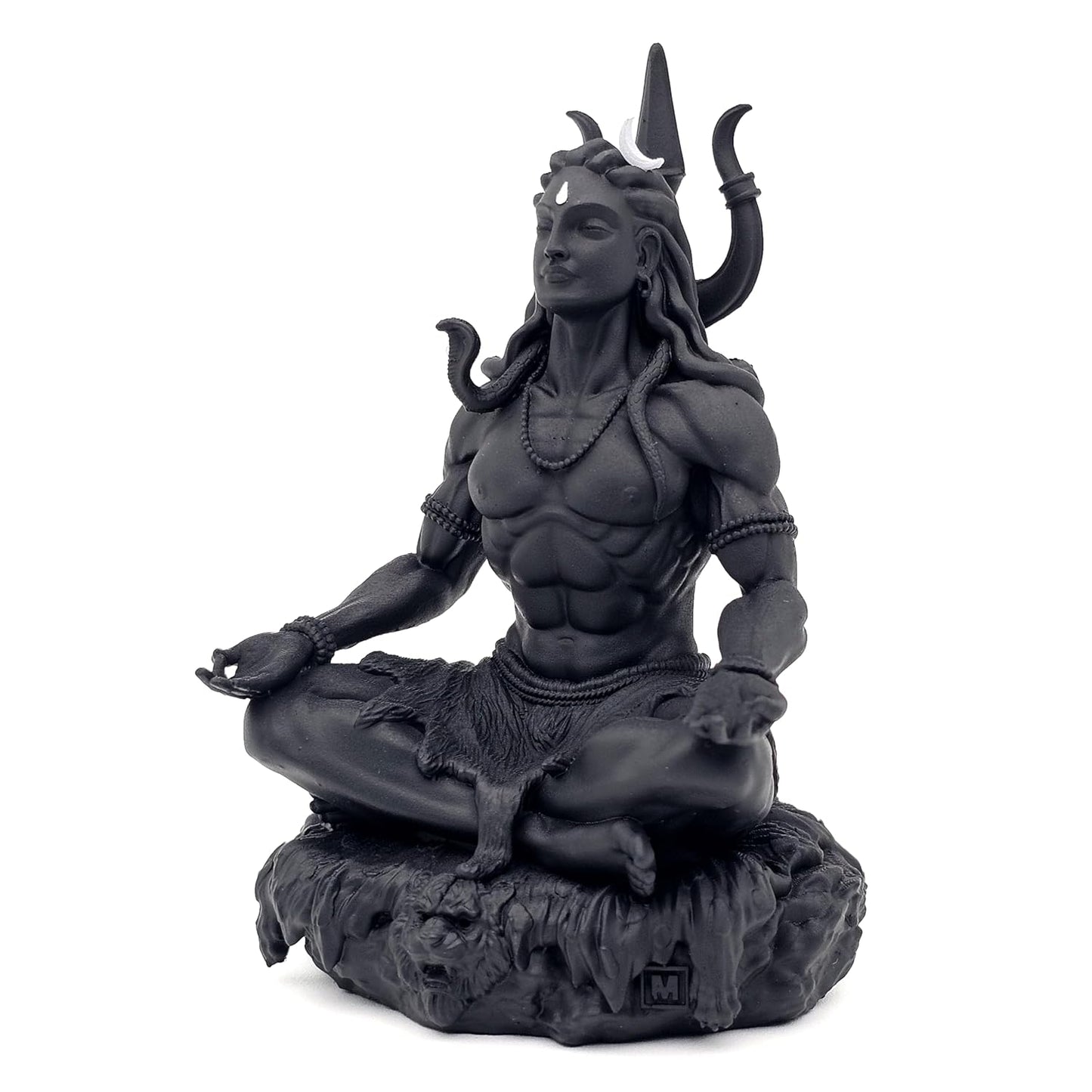 Meditating Mahayogi Shiva Murti in Black