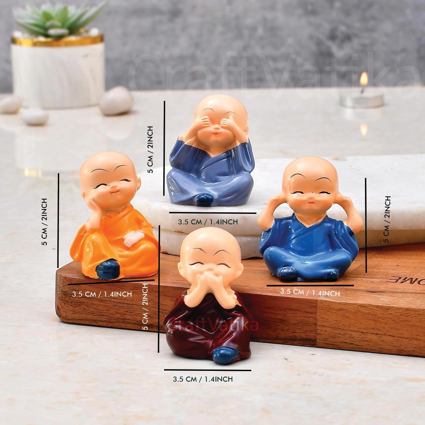 Buddha Monk Set of 4