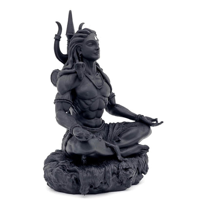 Meditating Mahayogi Shiva Murti in Black