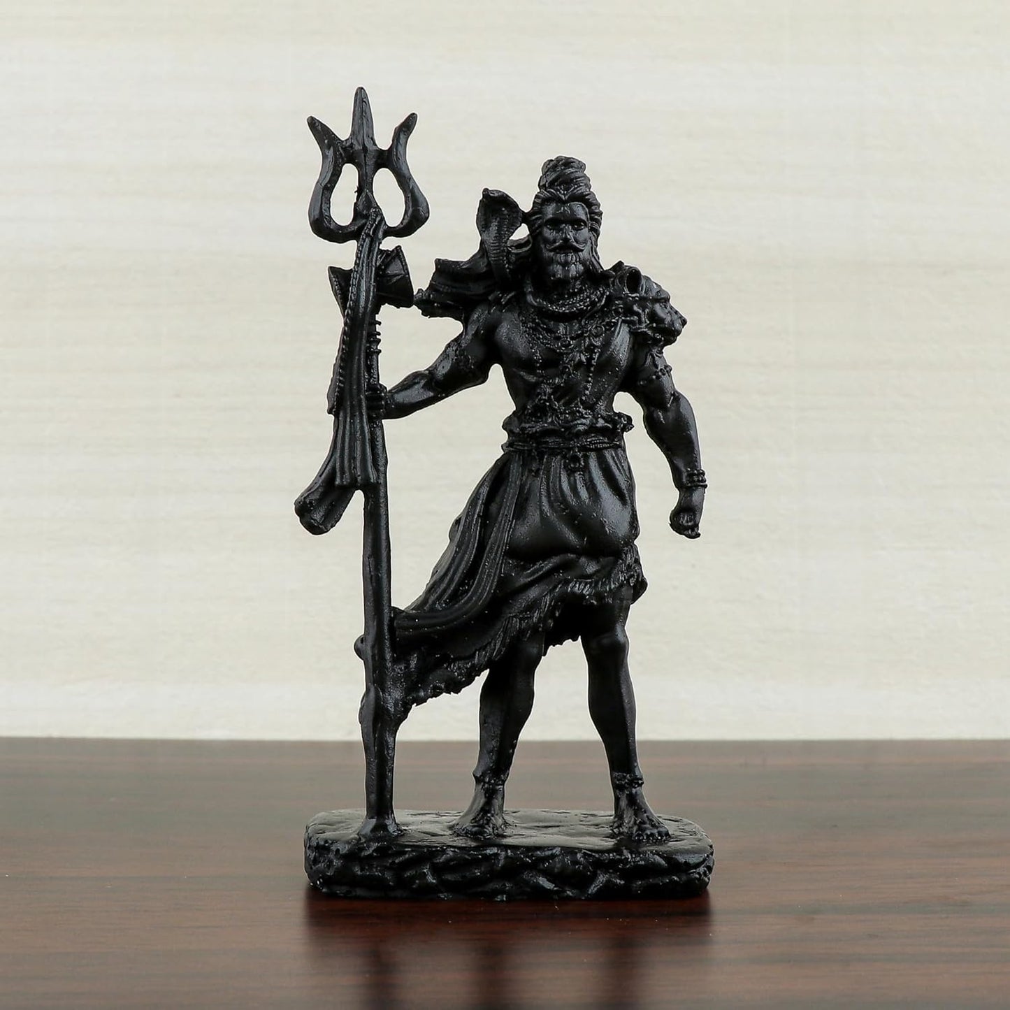 Standing Mahadev Murti With Trishul Black