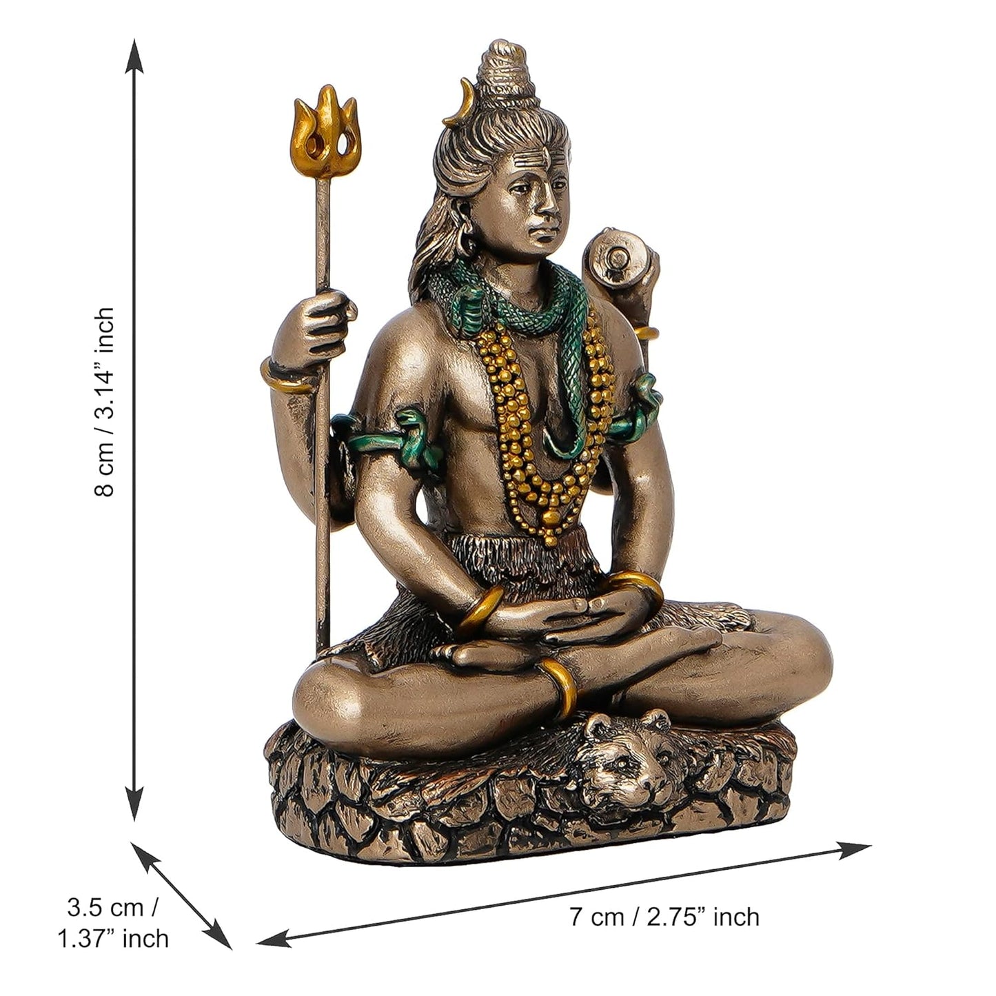 Brown Resin Meditating Lord Shiva Idol