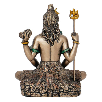 Brown Resin Meditating Lord Shiva Idol