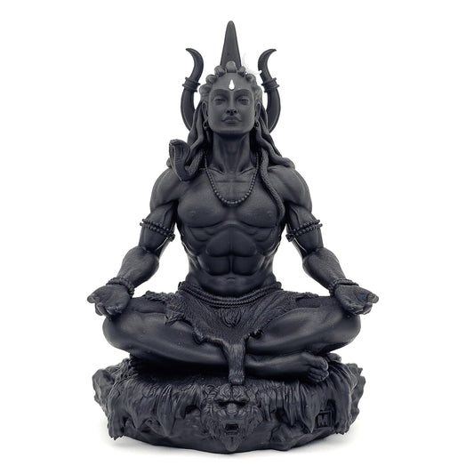 Meditating Mahayogi Shiva Murti in Black