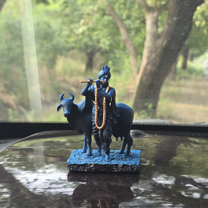 Shri Krishna Idol With Cow For Car Dasboard